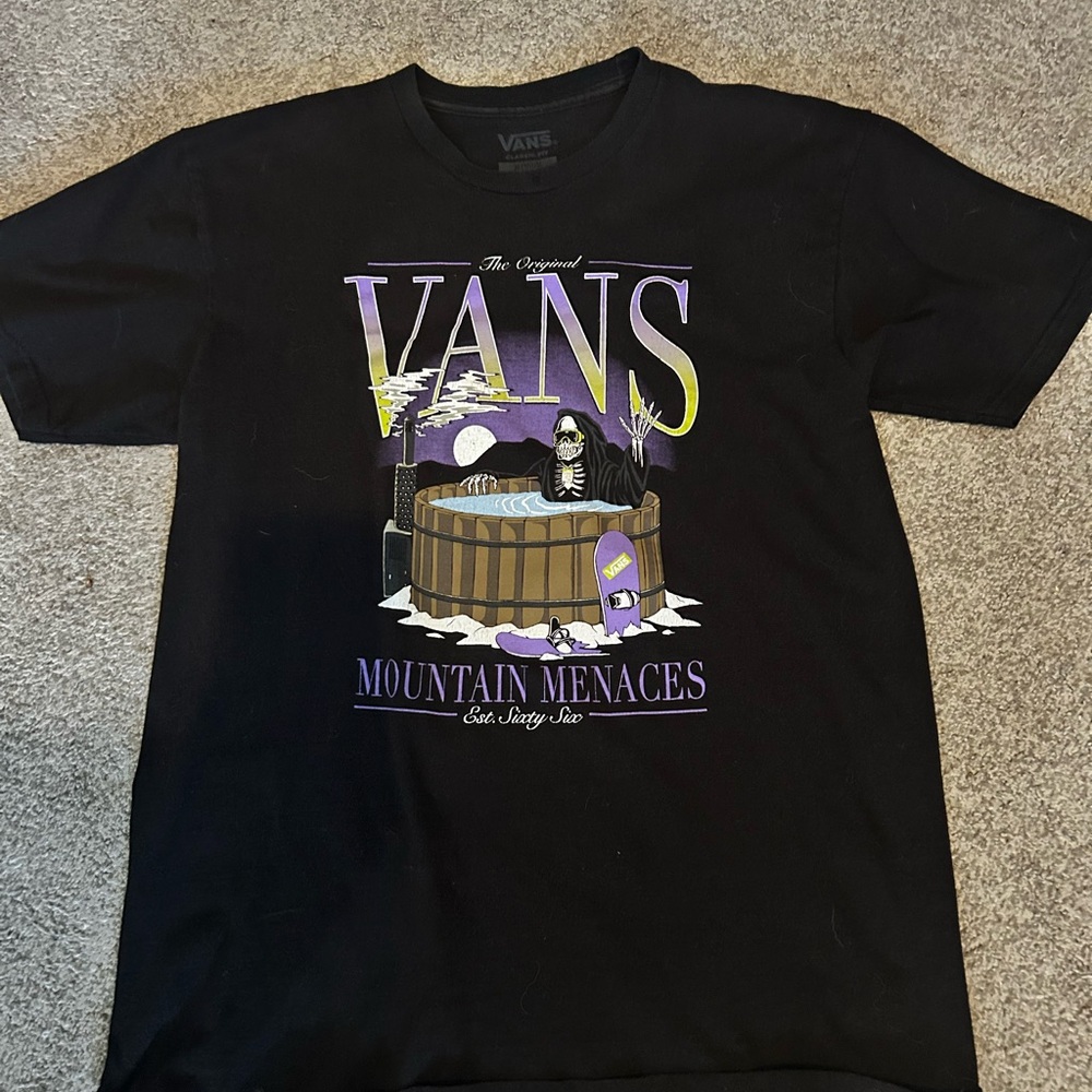 Vintage Vans Black Mountain Menaces Tee - Retro Men’s Medium